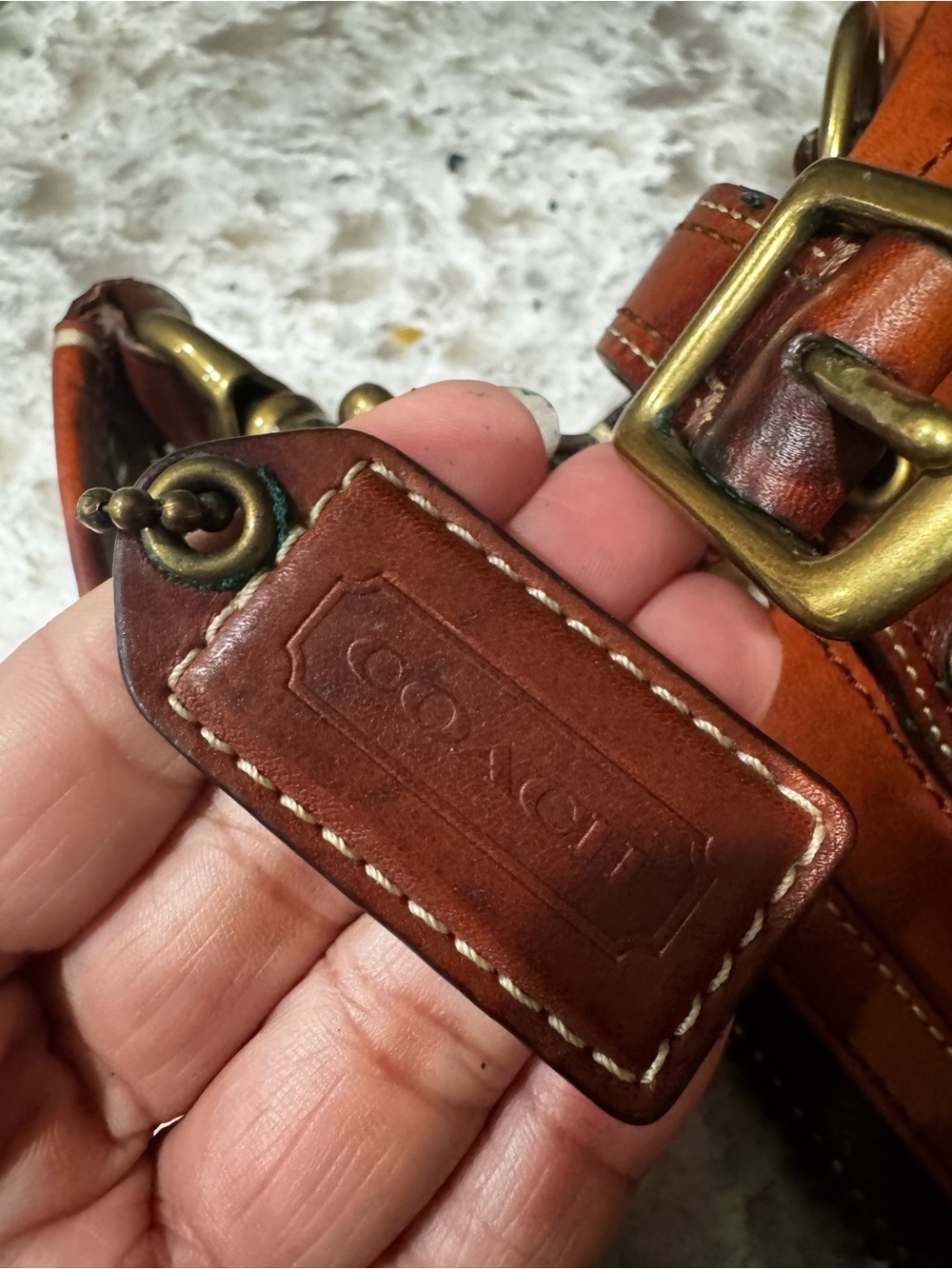 Coach Legacy Shoulder Bag in Cognac Brown with Brass Hardware - Picture 9 of 13